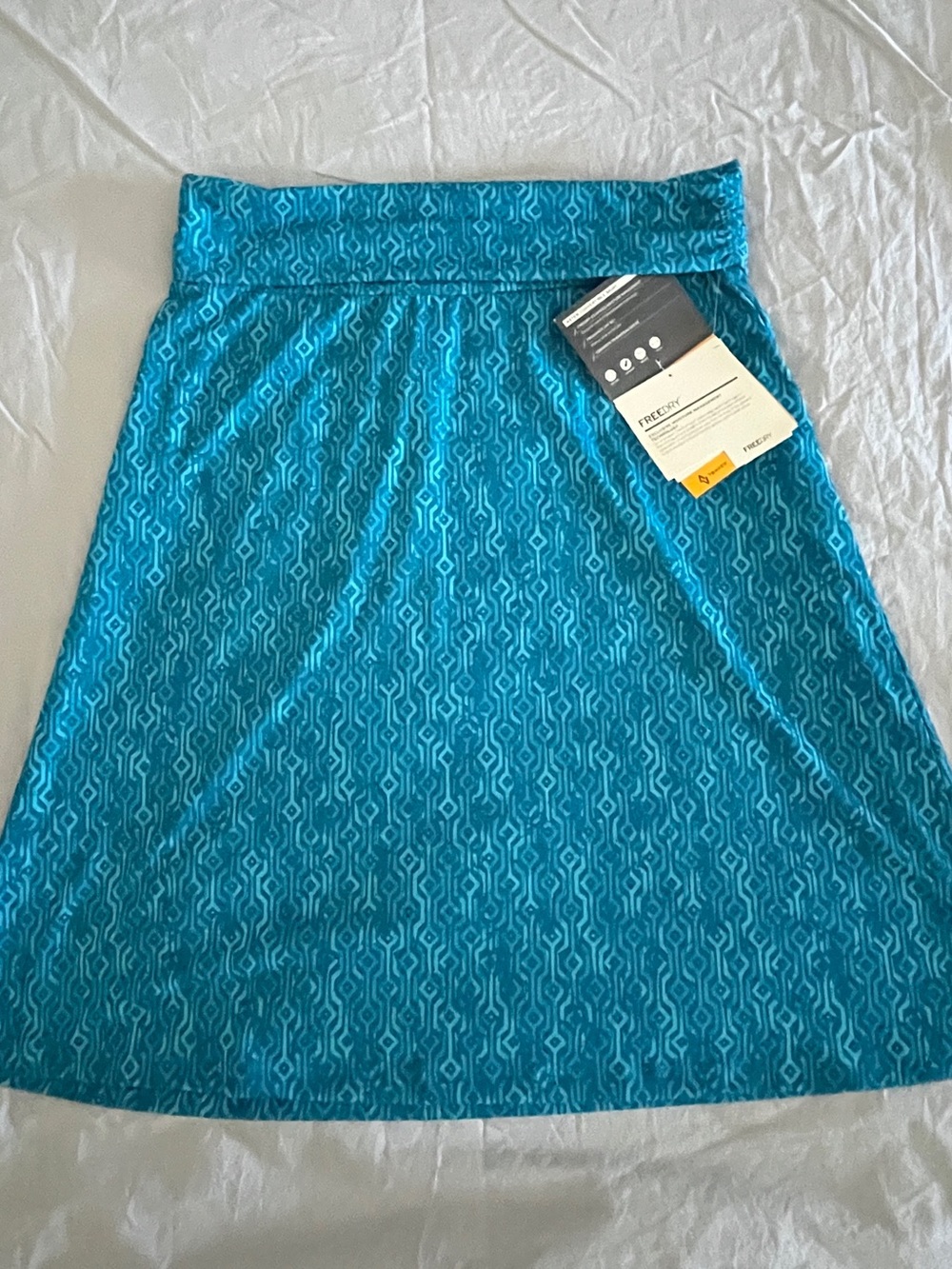 Eddie Bauer Teal Patterned A-Line Skirt converts to dress, size M